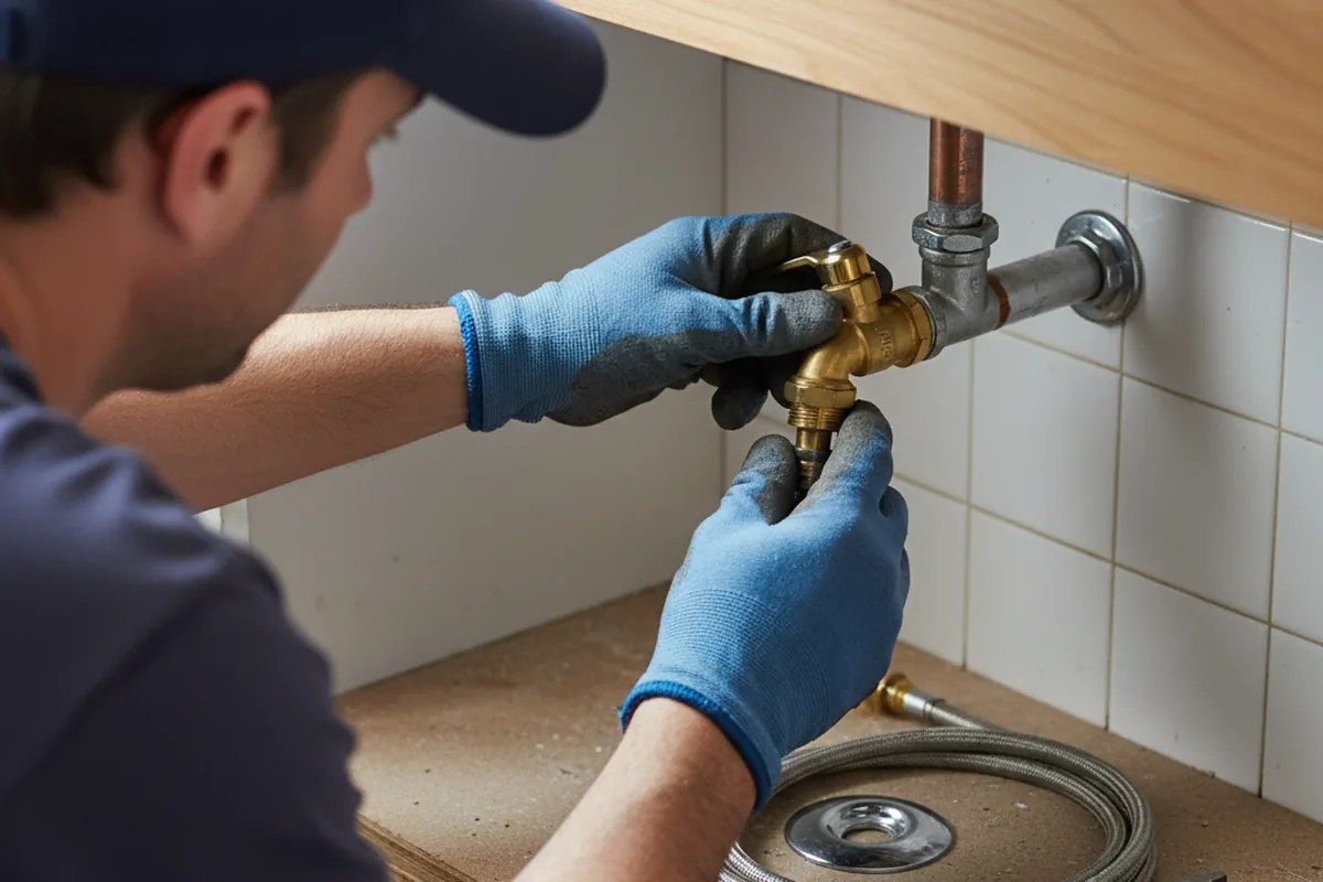 Shutoff valve and fitting work during Burst Pipe Repair in Silver Springs